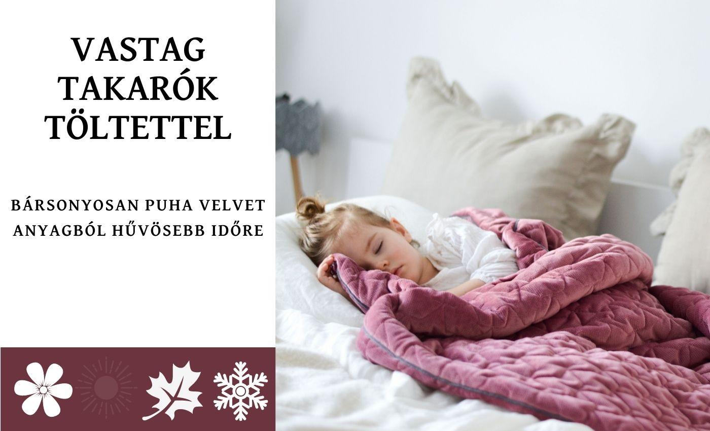 vastag babatakaró töltettel velvet anyagból